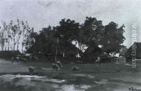 Hollandische Farm Oil Painting - Hermann Bahner