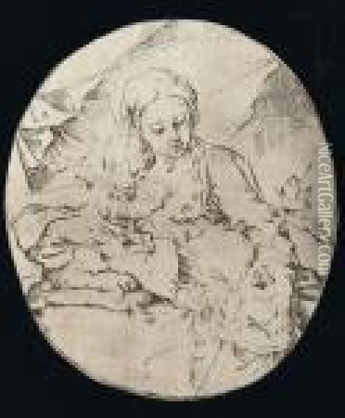 Madonna Col Bambino E San Giovannino Oil Painting - Guido Reni