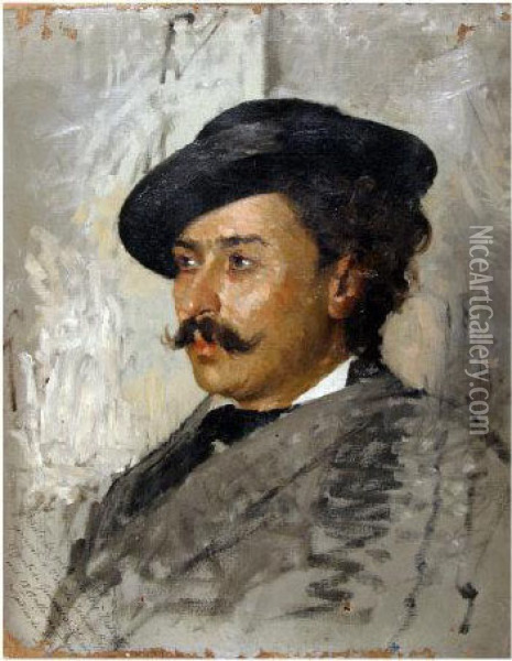 Ritratto Del Pittore Capone Oil Painting - Giacomo Di Chirico
