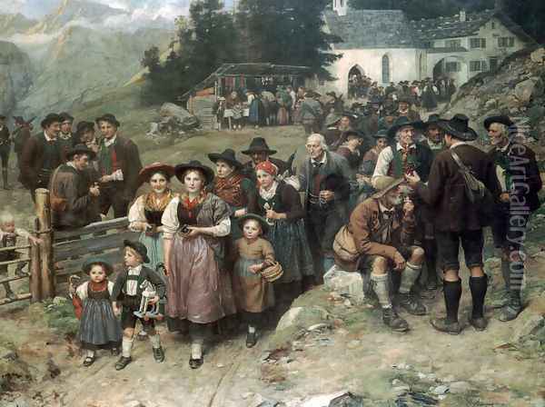 Pilgrim Oil Painting - Franz Von Defregger