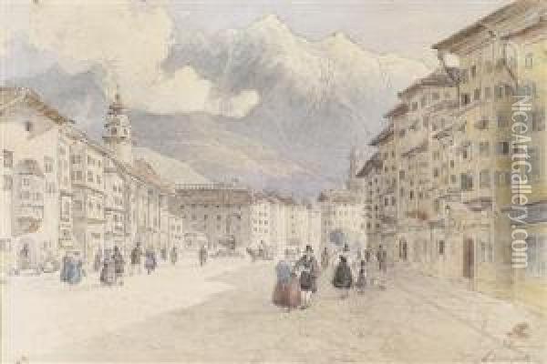 Diemaria-theresien-strasse In Innsbruck Oil Painting - Franz II Steinfeld
