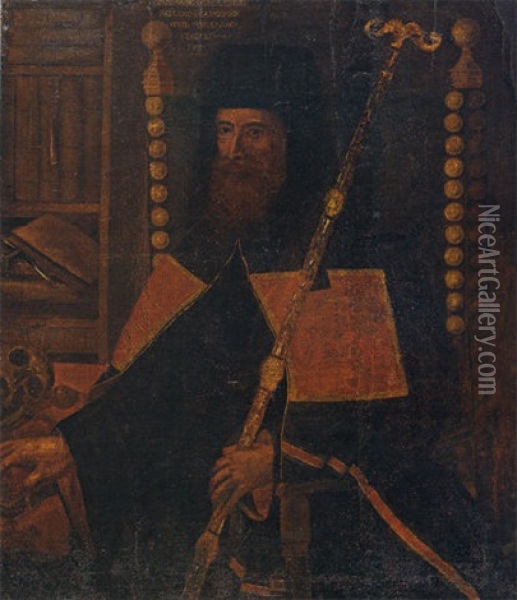 Portrait Of Timotheos Typaldos Oil Painting - Panayotis Doxaras