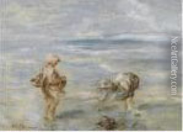 In The Shallows Oil Painting - Robert Gemmell Hutchison