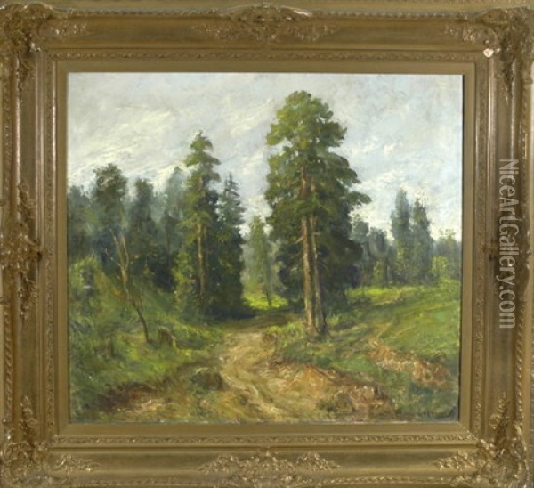Waldlandschaft Mit Schmalem Weg Oil Painting - Rudolf Petuel