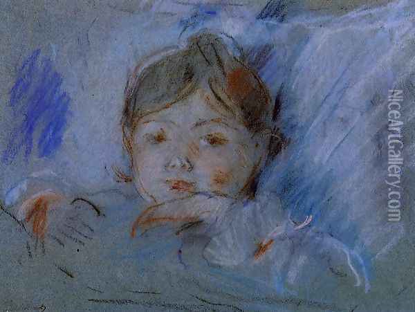 Child in Bed Oil Painting - Berthe Morisot