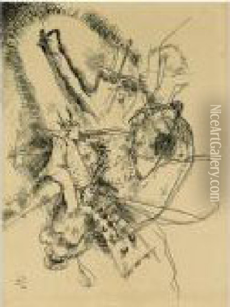 Zeichnung Zu Radierung Ii (drawing For Etching Ii) Oil Painting - Wassily Kandinsky