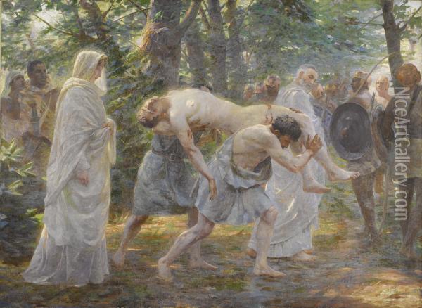 The Martyrdom Of Saint Sebastian Oil Painting - Erulo Eroli