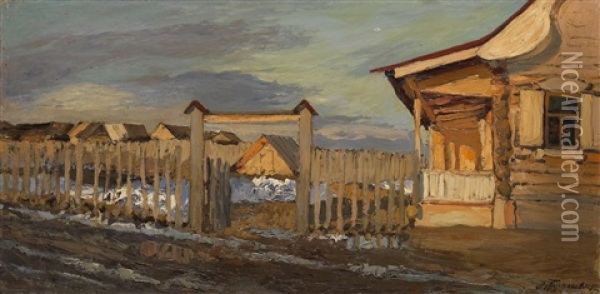 Early Spring Oil Painting - Leonard (Leonid) Viktorovich Turzhansky