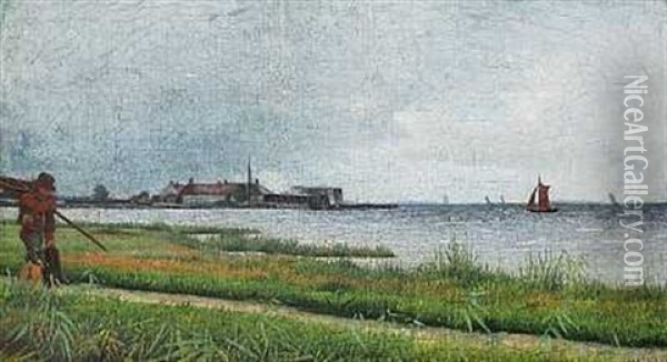 Strandstien Ved Det Gamle Kalkbraenderi Oil Painting - Martinus Christian Wesseltoft Rorbye
