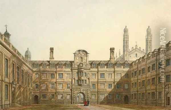 Clare College, Cambridge Oil Painting - George Pyne