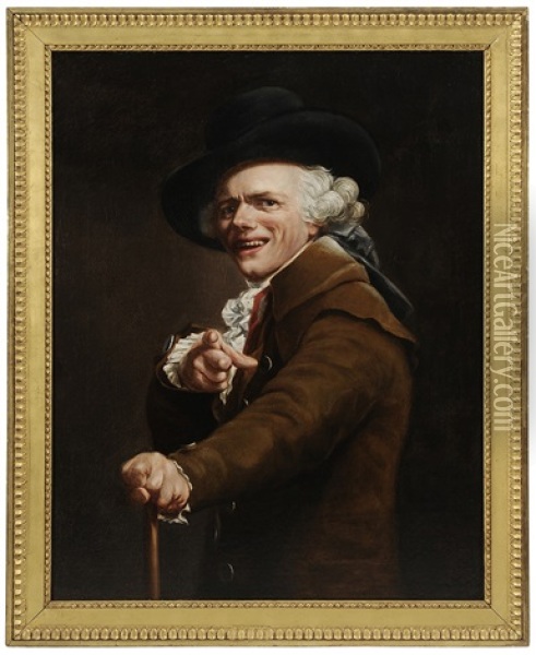 Portrait De L'artiste Sous Les Traits D'un Moqueur Oil Painting - Joseph Ducreux