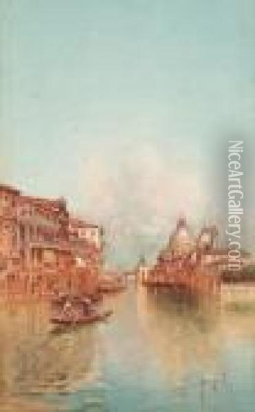 Canal Grande Oil Painting - Emanuele Brugnoli