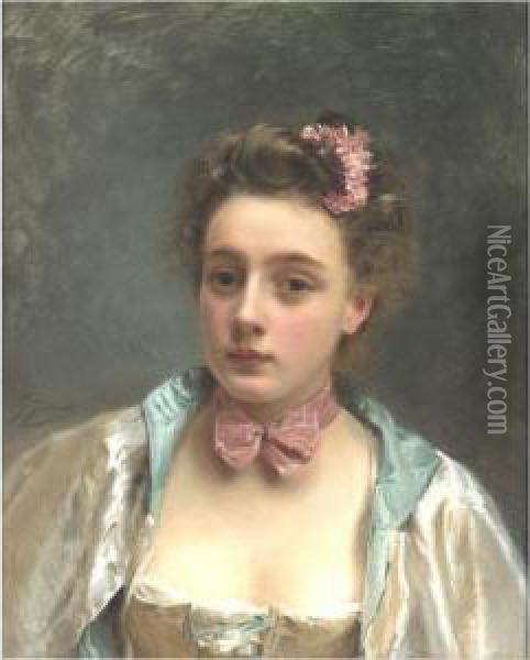A Young Beauty Oil Painting - Gustave Jean Jacquet