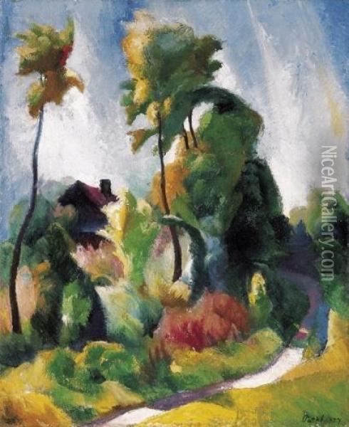 Landscape In Nagybanya Oil Painting - Karoly Patko