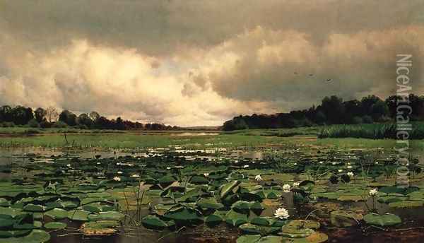 The Lily Pond Oil Painting - Charles Warren Eaton