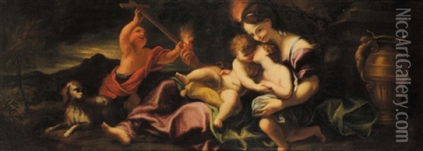 La Carita E La Fede Oil Painting - Domenico Piola