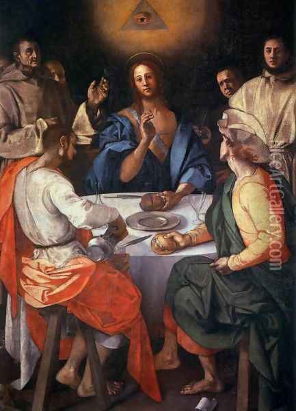Supper at Emmaus Oil Painting - (Jacopo Carucci) Pontormo