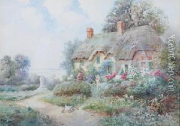 Cottage In The Springtime Oil Painting - Thomas Noelsmith