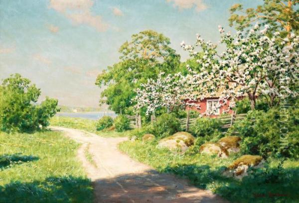 Country Road Oil Painting - Johan Krouthen