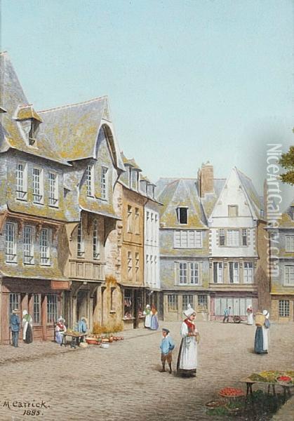 Guingamp, Brittany Oil Painting - John Mulcaster Carrick