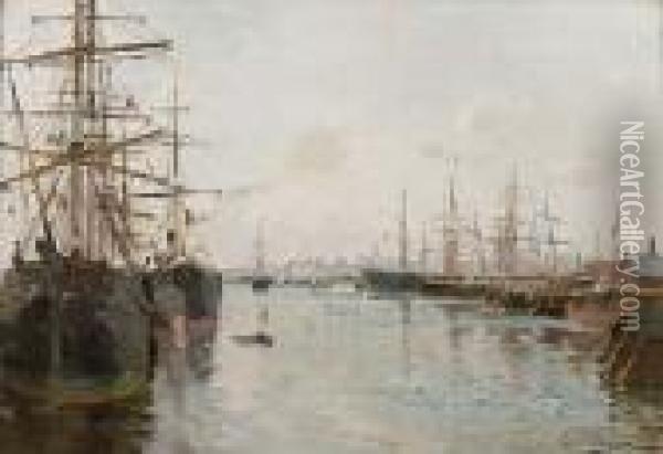 Antwerp Oil Painting - Edmond Marie Petitjean