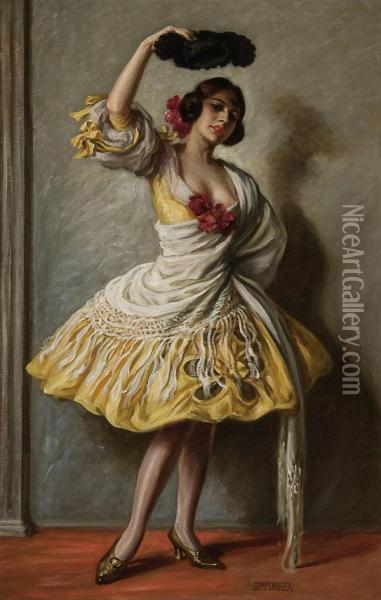 Flamenco Dancer Oil Painting - Karl Gampenrieder