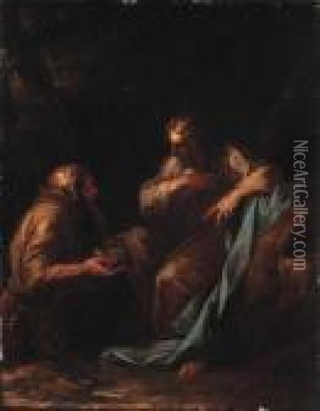 The Temptation Of Christ Oil Painting - Salvator Rosa