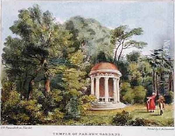 Temple of Pan, Kew Gardens, plate 12 from Kew Gardens A Series of Twenty-Four Drawings on Stone, engraved by Charles Hullmandel 1789-1850 published 1820 Oil Painting - Papendiek, George Ernest