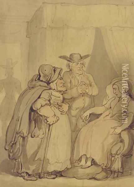 The visitors Oil Painting - Thomas Rowlandson