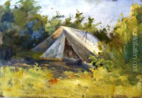 A Bush Camp Oil Painting - Emma Minnie Boyd