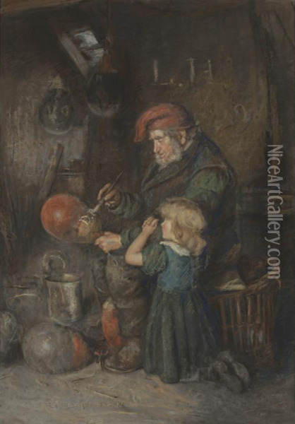 British 19th Century

 Grandfather's Initials Oil Painting - Roebrt Gemmel Hutchinson