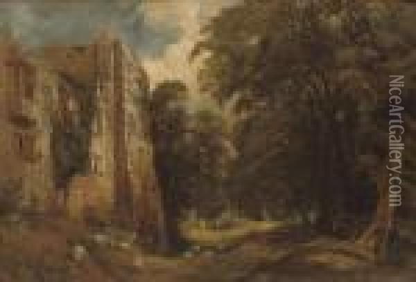 Helmsley Castle In North Yorkshire Oil Painting - Samuel Bough