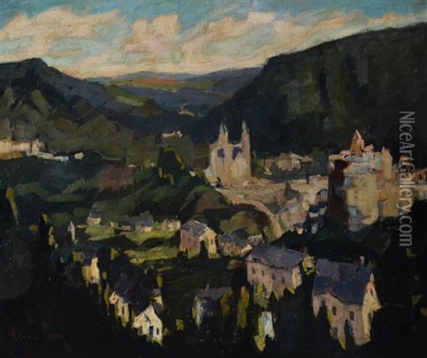 Panorama De Clervaux Oil Painting - Elysee Fabry