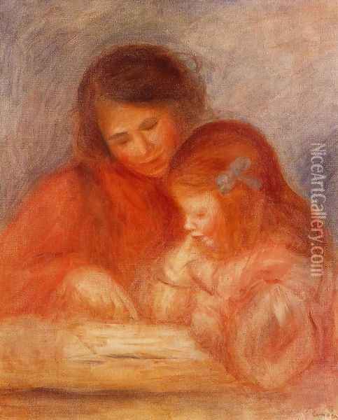 The Lesson Oil Painting - Pierre Auguste Renoir