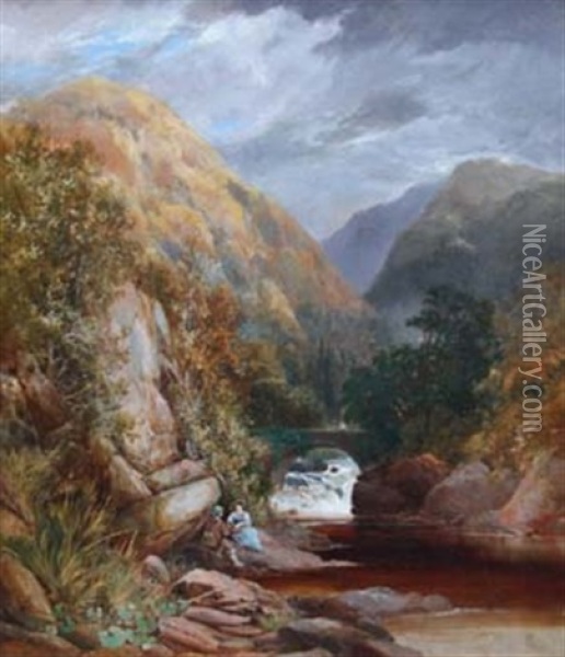 Dovedale Oil Painting - James Burrell Smith