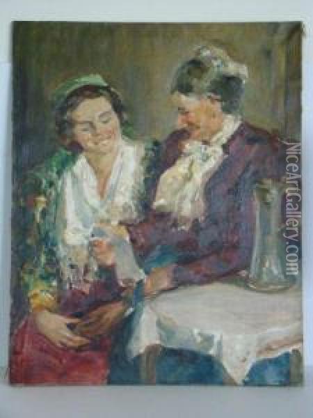 Bavarians Oil Painting - Arthur William Woelfle