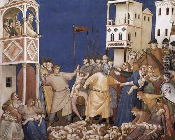 The Massacre of the Innocents 1310s Oil Painting - Giotto Di Bondone