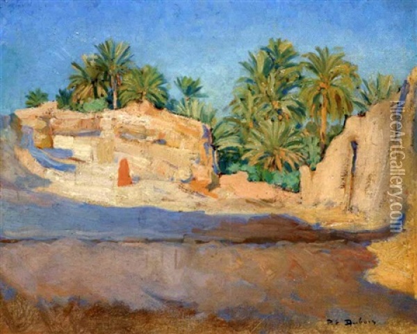 L'oasis De Bou Saade Oil Painting - Paul Emile Dubois