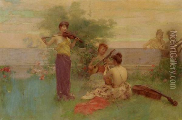 Arcadia Oil Painting - Henry Siddons Mowbray
