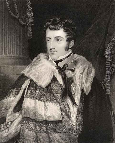Charles Gordon Lennox, 5th Duke of Richmond, engraved by H. Cook from National Portrait Gallery, volume IV, published c.1835 Oil Painting - Frank William Wilkin