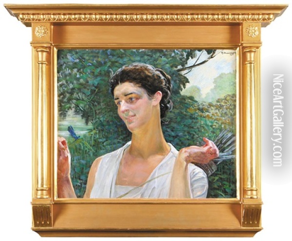 Diana - Portret Marii Sozanskiej Oil Painting - Jacek Malczewski