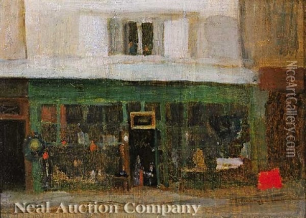 The Shop Front, Paris Oil Painting - Elisha Kent Kane Wetherill