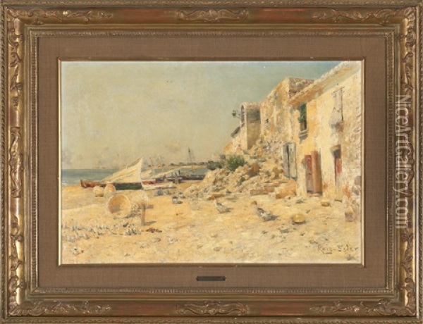 Casa Junto Al Mar Oil Painting - Joan Roig Soler
