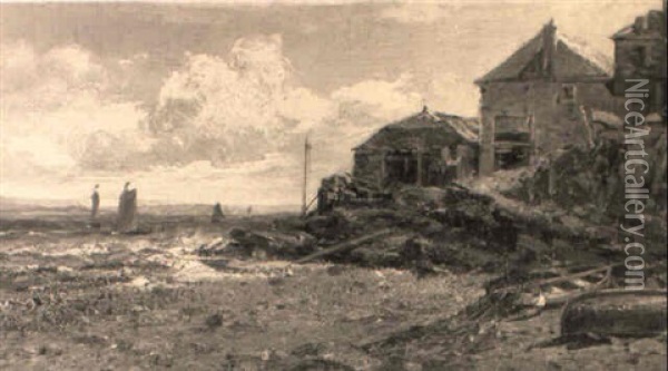 Newlyn Harbour, Near Penzance Oil Painting - Edwin Hayes
