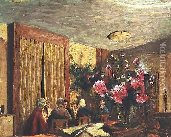 The Card Party, c.1923 ( Oil Painting - Jean-Edouard Vuillard
