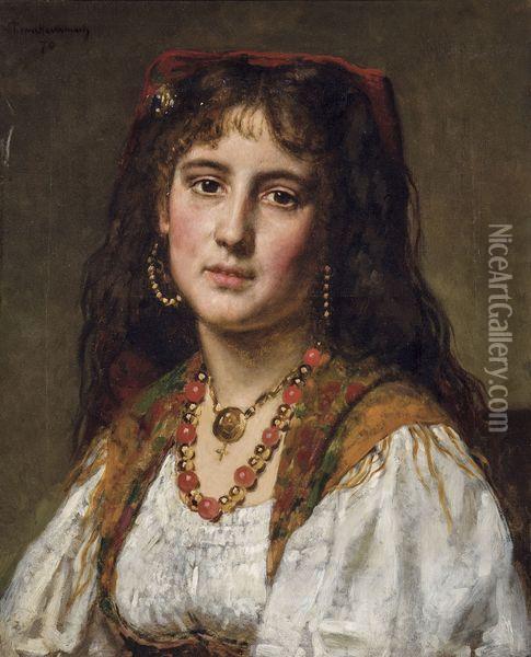 Femme Italienne Oil Painting - Pierre Van Havermaet