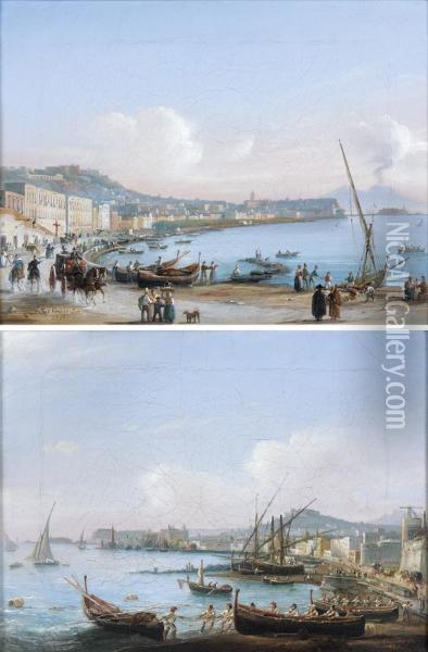 Vues De La Baie De Naples Oil Painting - Salvatore Candido
