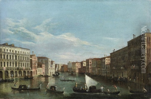 The Grand Canal From The Palazzo Foscari, Venice Oil Painting -  Master of the Langmatt Foundation Views