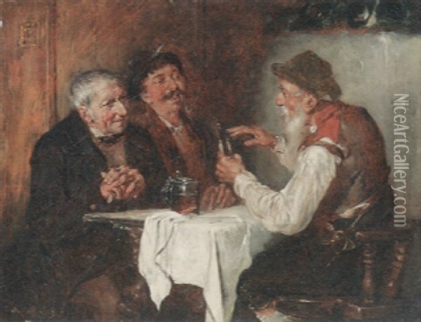 In The Tavern Oil Painting - Max Gaisser