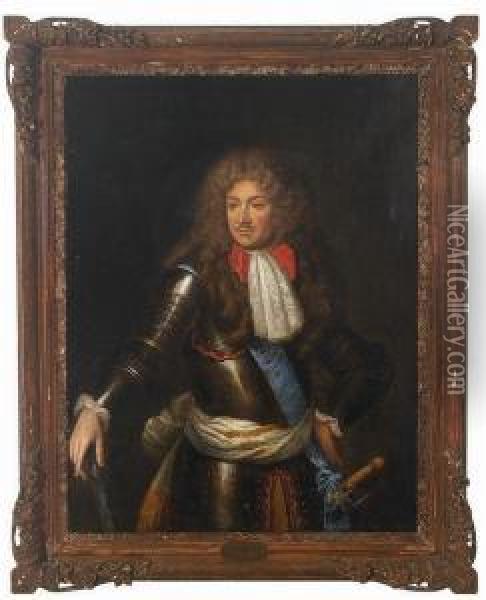 Portrait Of The Duke Of Berwick, Half-length, In Armor Oil Painting - Robert Tournieres